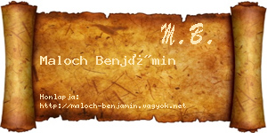 Maloch Benjámin névjegykártya